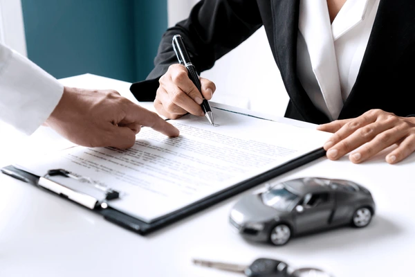 Car sales contract signing process