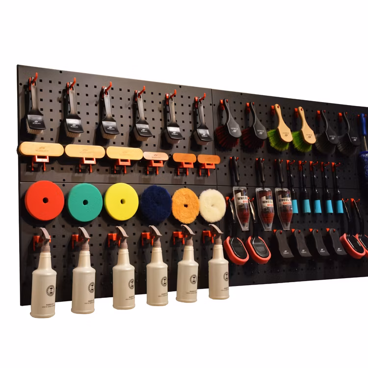 Professional detailing tools wall organization